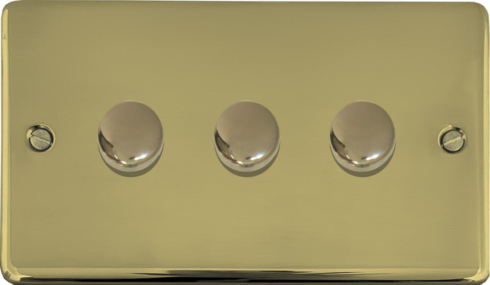Contour Polished Brass 3 Gang Dimmer LED