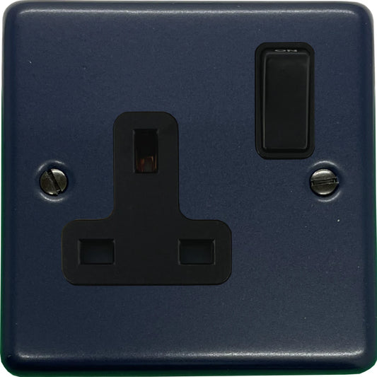 Contour Blue 1 Gang Socket