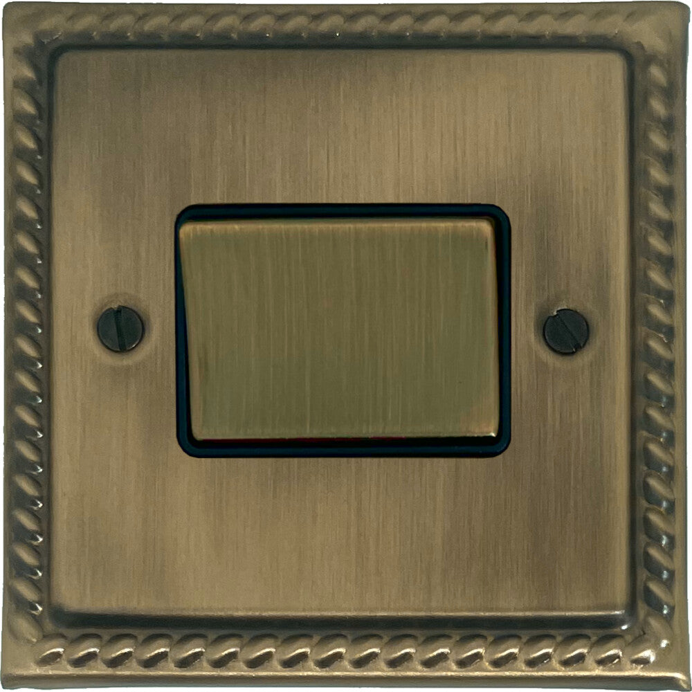 Georgian Light Antique Brass Fan Isolator (Brass Switch)