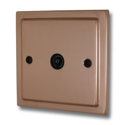 Victorian Polished Copper 1 Gang Coax Point