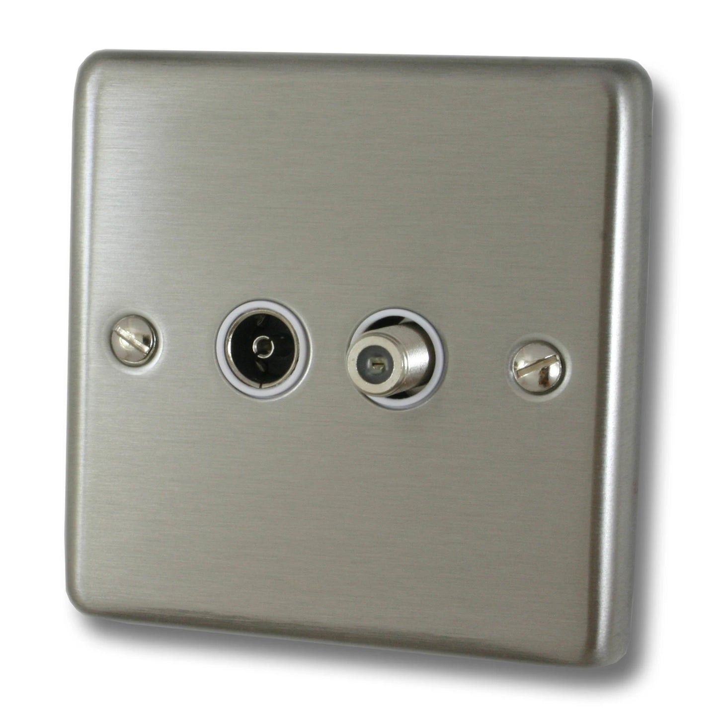 Contour Brushed Steel Coax & Satellite Point
