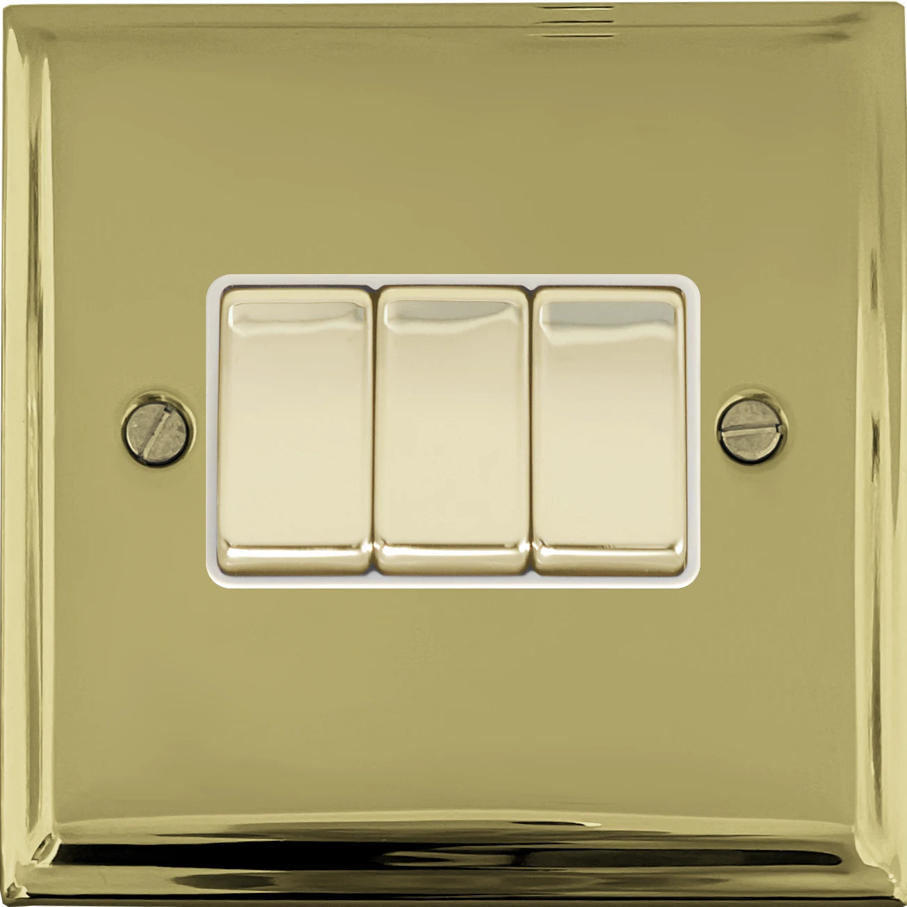 Deco Polished Brass 3 Gang 2 Way Switch