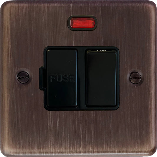 Contour Antique Copper Switched Fuse Spur with Neon (Black Switch)