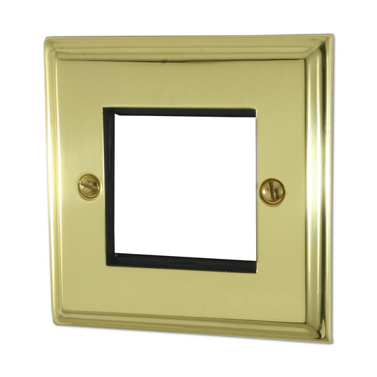 Deco Polished Brass 2 Gang Mod Plate