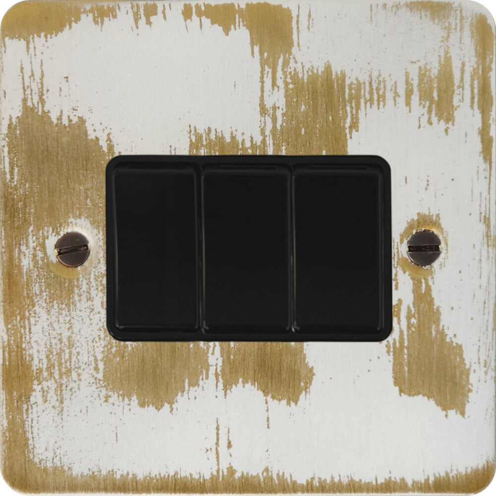 Flat Dover Bronze 3 Gang Switch