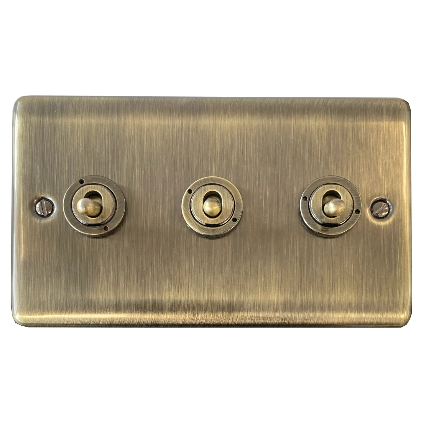 Basics Antique Brass 3 Gang 2 Way Toggle
