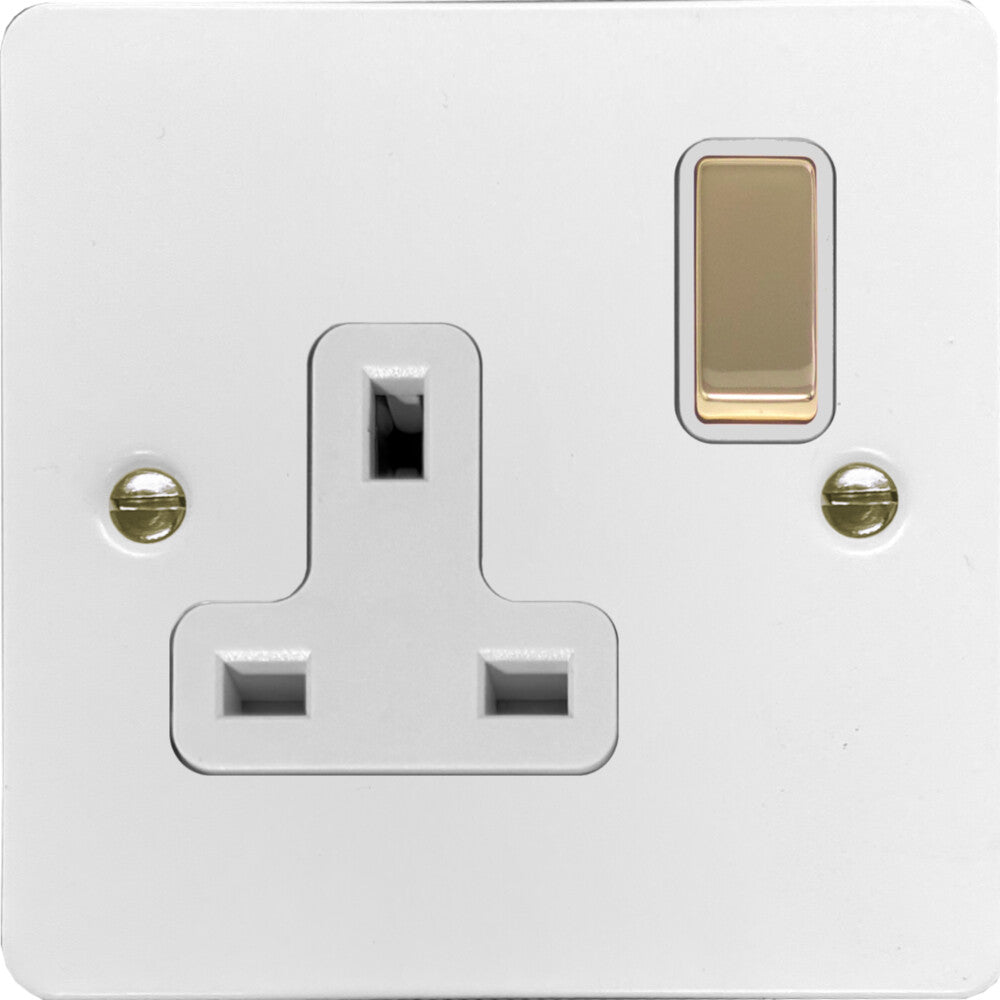 Flat White 1 Gang Socket