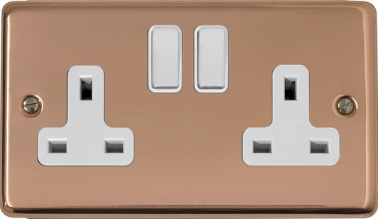 Contour Bright Copper 2 Gang Socket