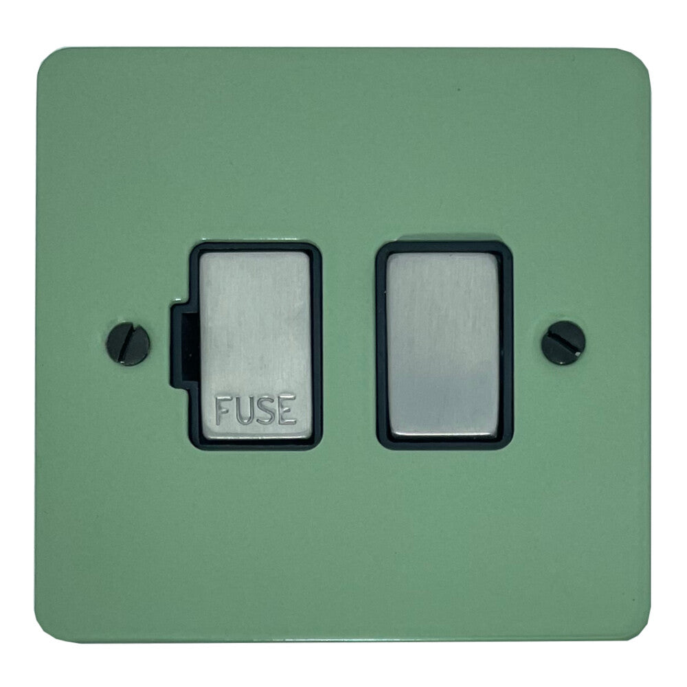 Flat Sage Green Switched Fuse Spur (Satin Chrome Switch/Black Insert)