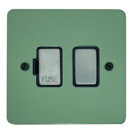 Flat Sage Green Switched Fuse Spur (Satin Chrome Switch/Black Insert)