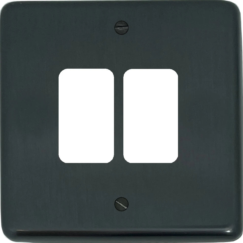 Contour Black Bronze 2 Gang Grid Plate