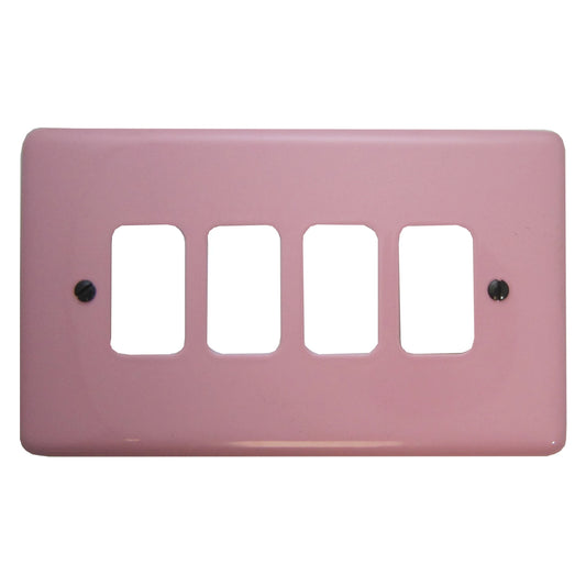 Contour Pink 4 Gang Grid Plate