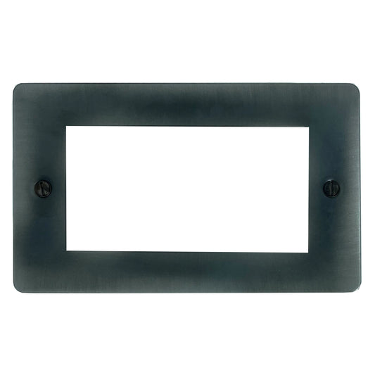 Flat Slate Effect 4 Gang Mod Plate & Frame