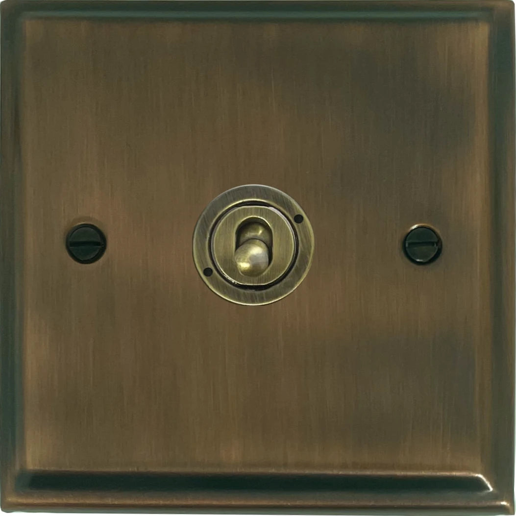 Deco Antique Brass Intermediate Toggle Switch - Deco range electrical switch