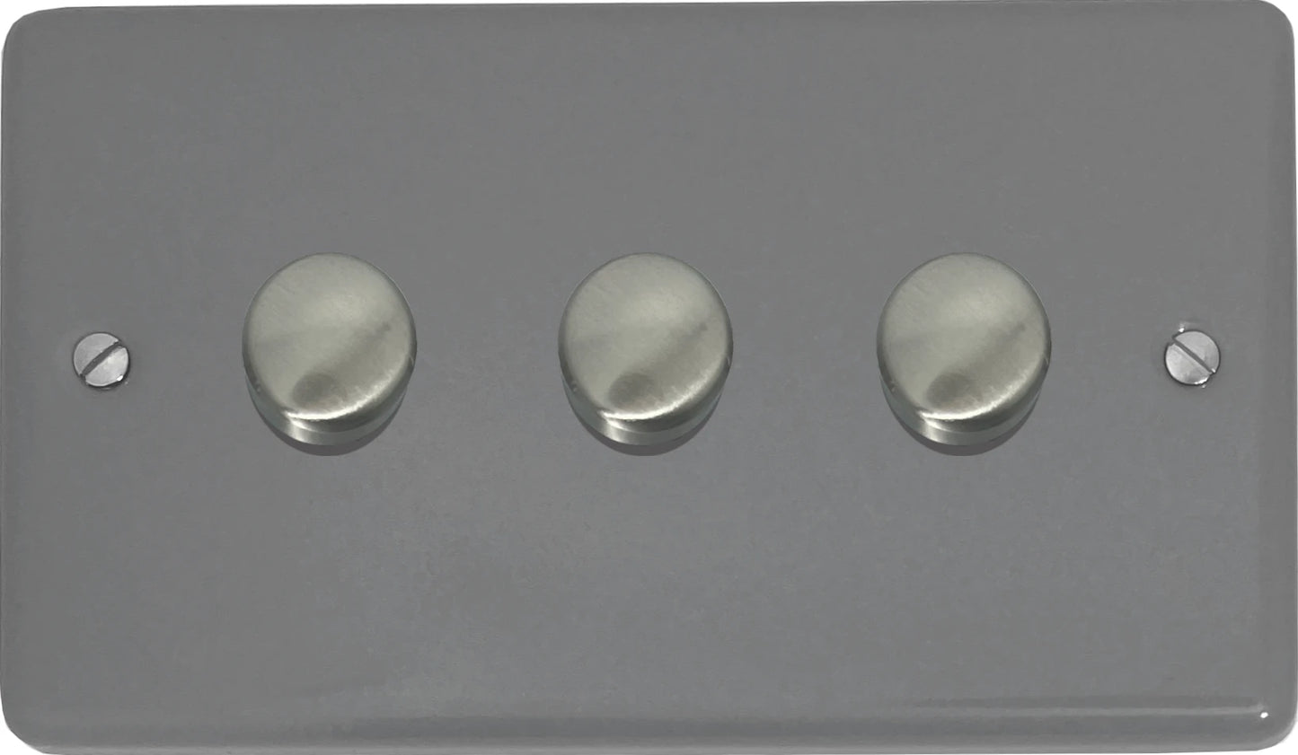 Contour Light Grey 3 Gang LED Dimmer