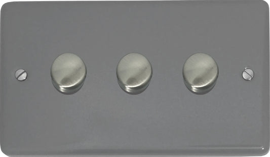 Contour Light Grey 3 Gang LED Dimmer