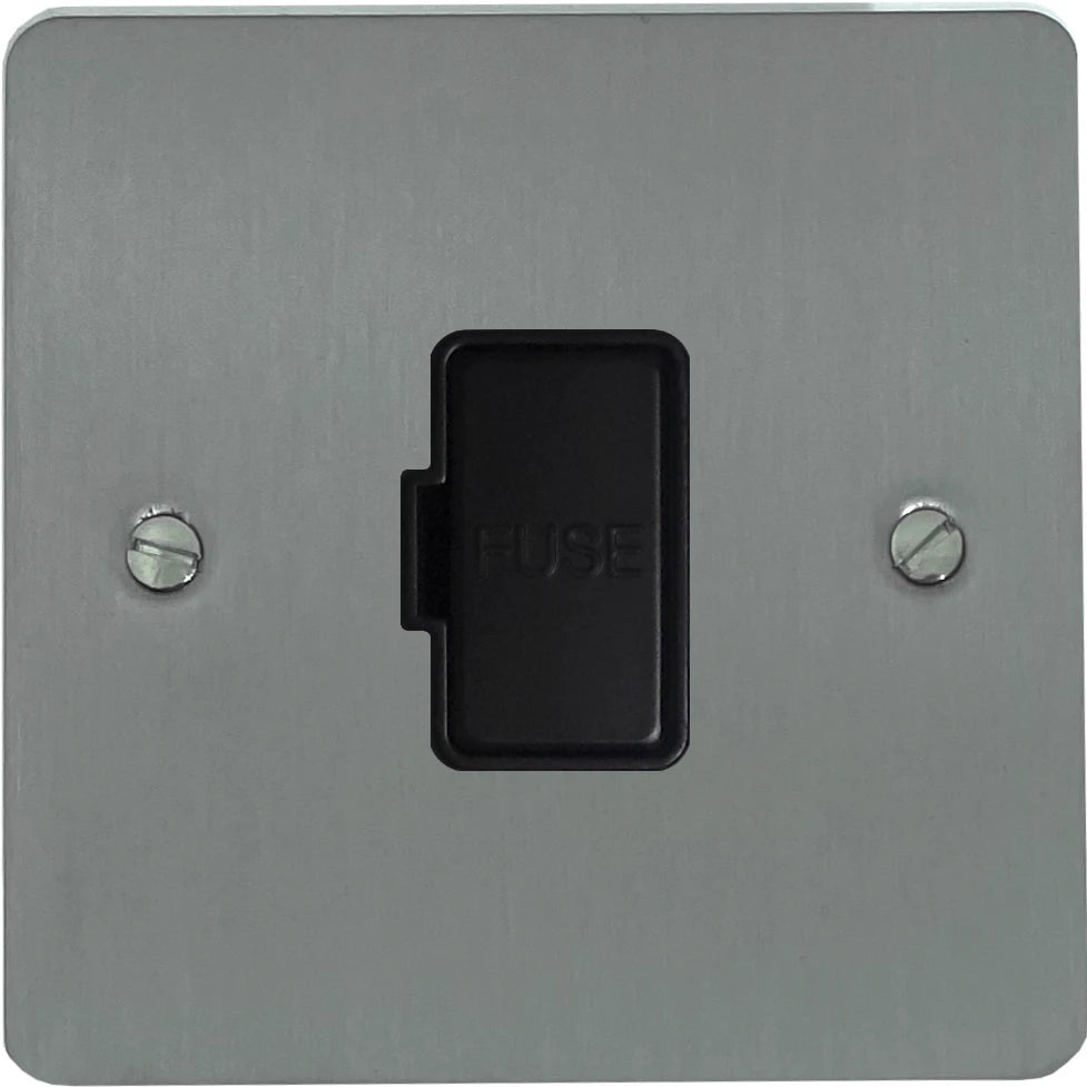 Flat Brushed Steel Unswitched Spur