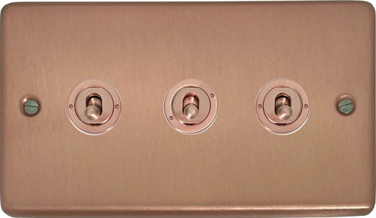 Contour Rose Gold 3 Gang Toggle