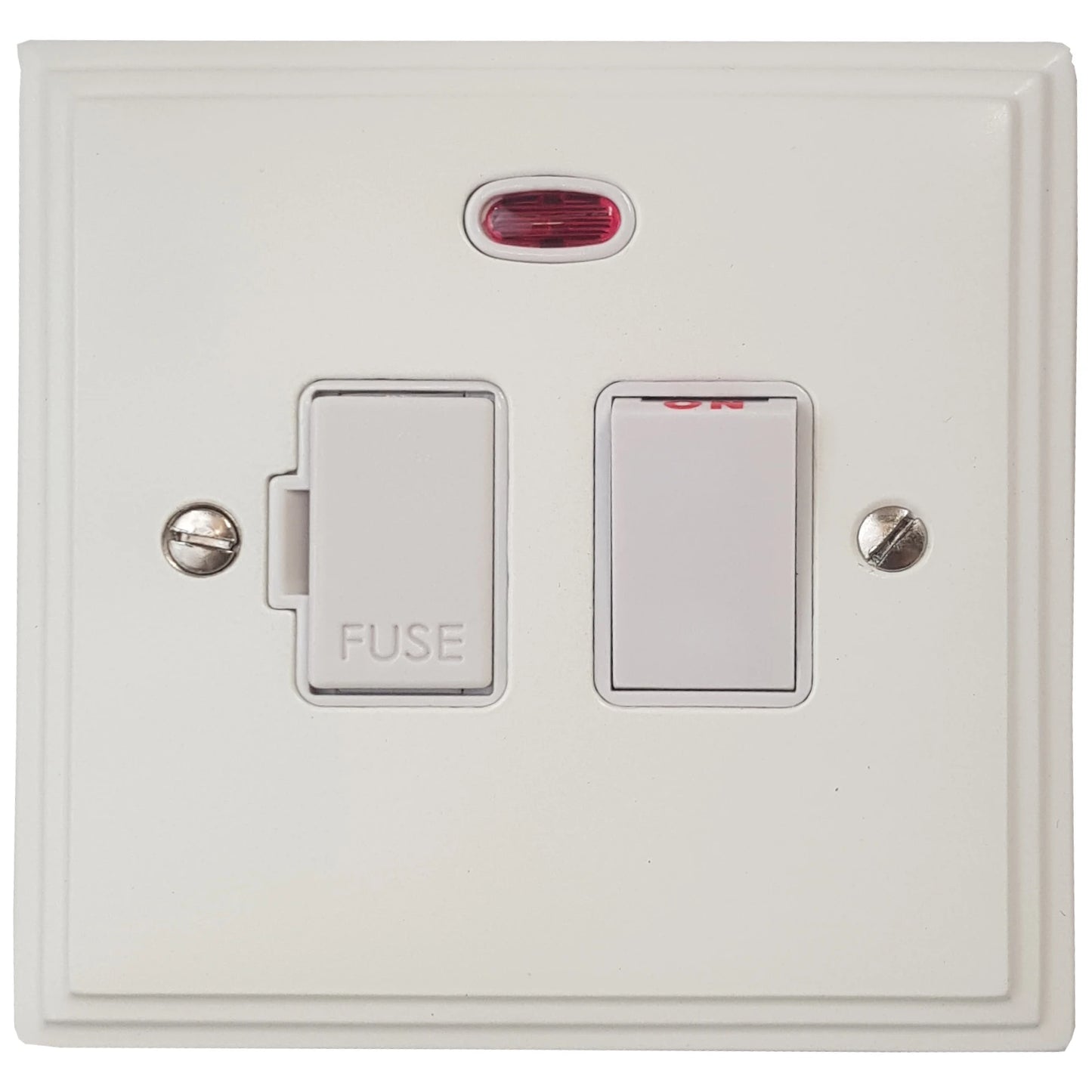 Victorian Flat White Switch Fused Spur & Neon