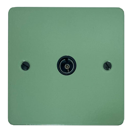 Flat Sage Green 1 Gang Coax Point (Black Insert)