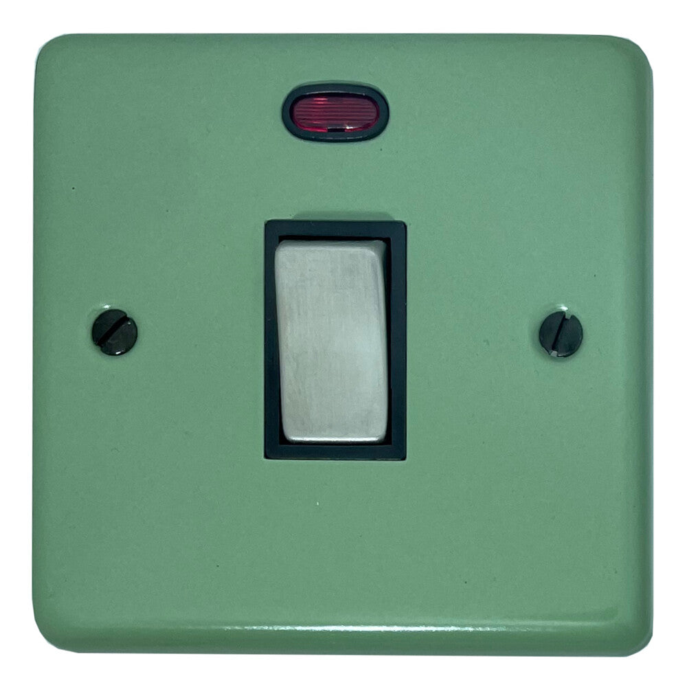 Classic Sage Green 20 Amp Dp Switch (Satin Chrome Switch/Black Insert)