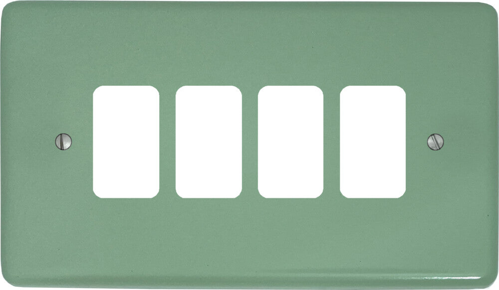 Classic Sage Green 4 Gang Grid Plate