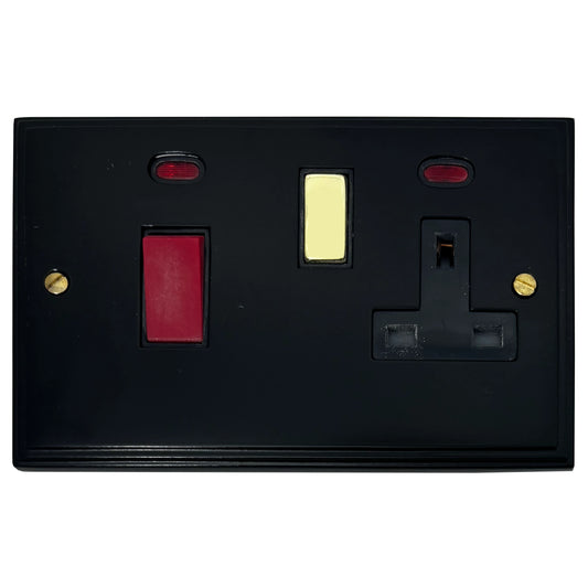 Victorian Flat Black Cooker Socket