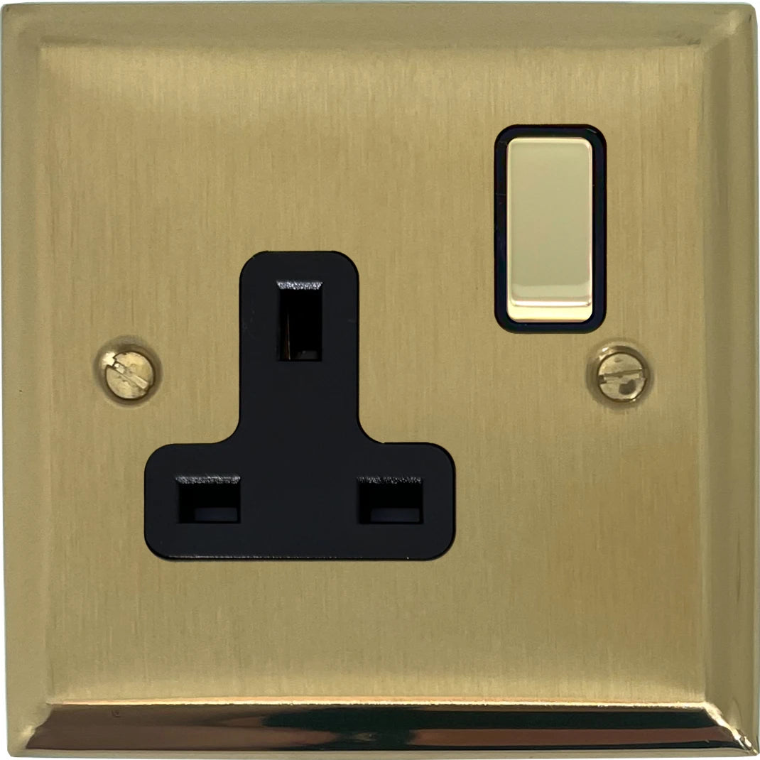 Deco Satin Brass 1 Gang Socket