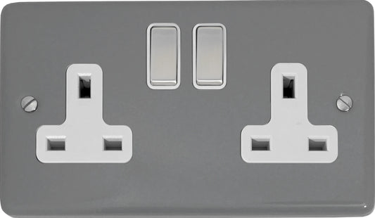 Contour  Light Grey  2 Gang Socket