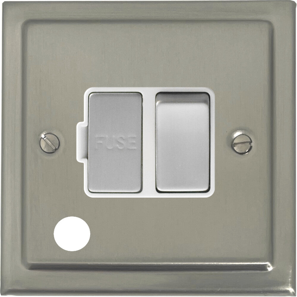 Victorian Satin Nickel Switched Fused Spur + Flex