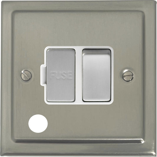 Victorian Satin Nickel Switched Fused Spur + Flex
