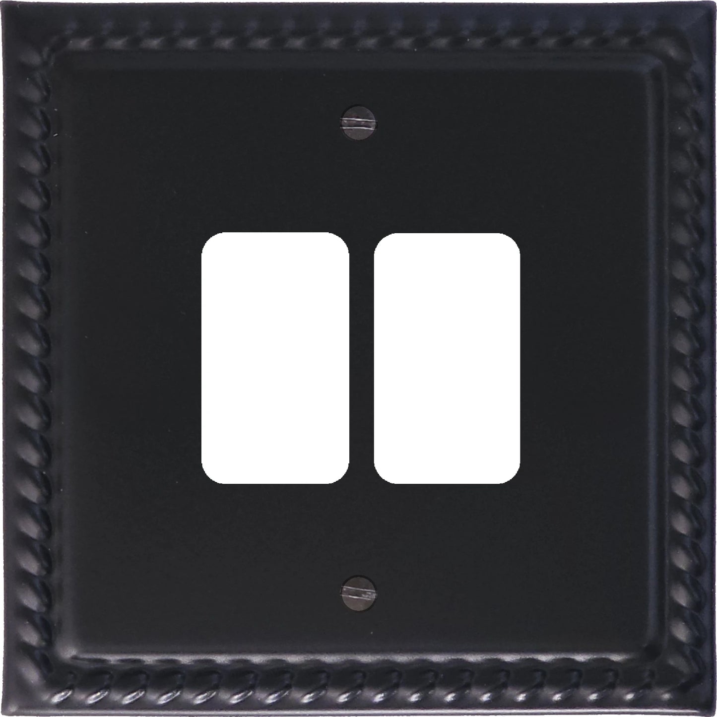 Georgian Flat Black 2 Gang Grid Plate