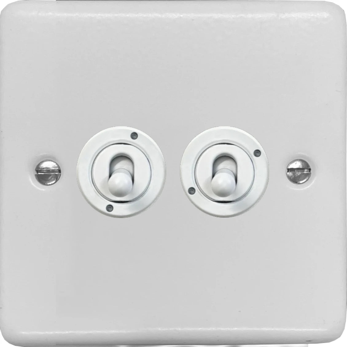 Contour Flat White 2 Gang Toggle (White Toggle)