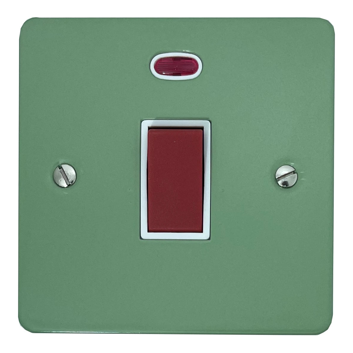 Flat Sage Green 45 Amp DP Switch with Neon (White Insert)