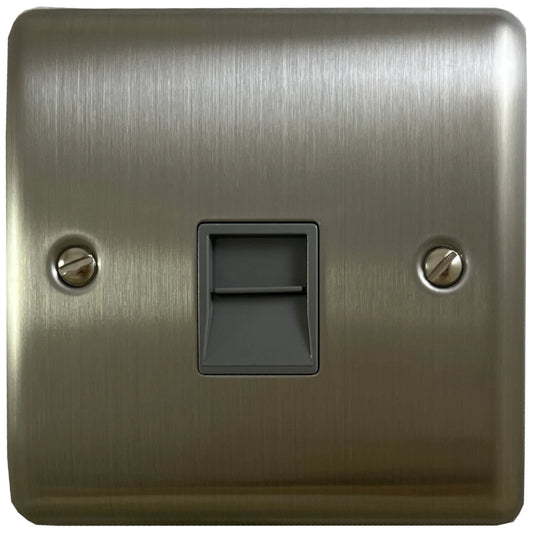 Basics Brushed Steel 1 Gang BT Secondary Point