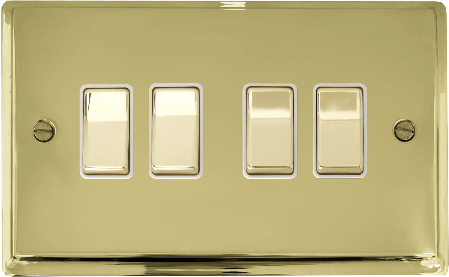 Deco Polished Brass 4 Gang 2 Way Switch