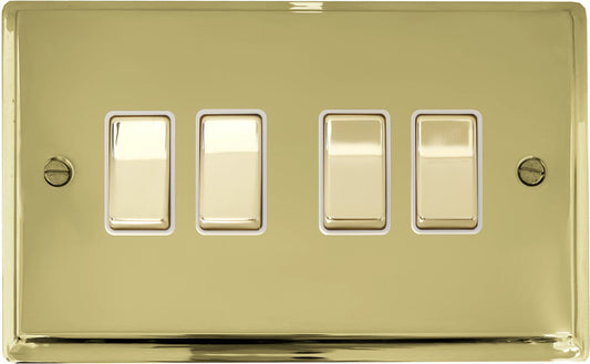 Deco Polished Brass 4 Gang 2 Way Switch