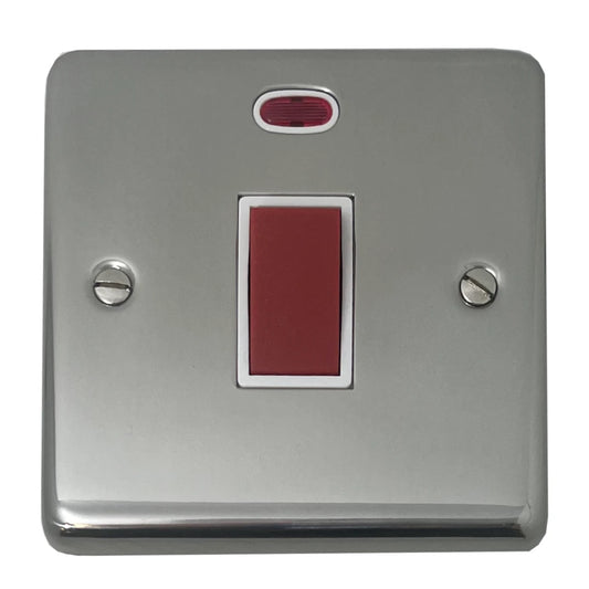 Contour Polished Steel 45 Amp Dp Switch & Neon