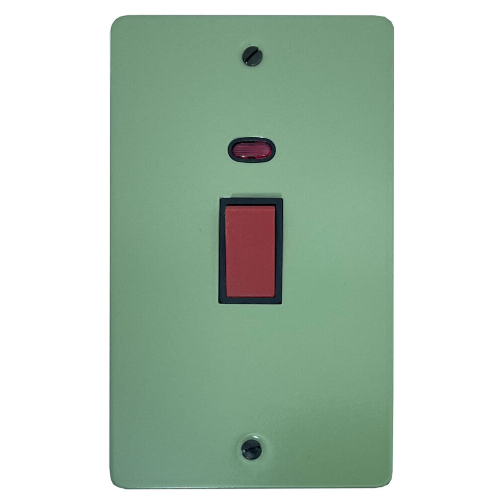 Flat Sage Green 45 Amp Vertical Cooker Switch (Black Switch)