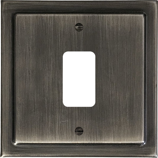 Victorian Antique Nickel 1 Gang Grid Plate