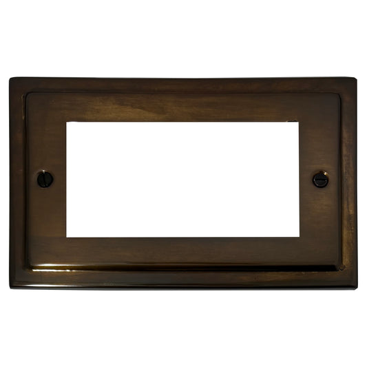 Victorian Medium Bronze 2 Gang 4 Mod Euro