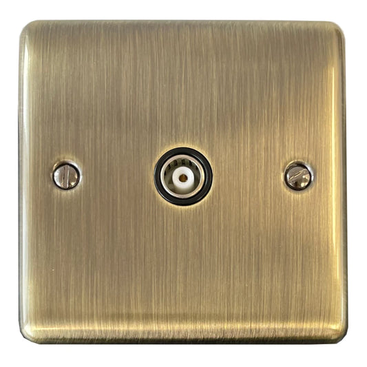 Basics Antique Brass 1 Gang TV Point