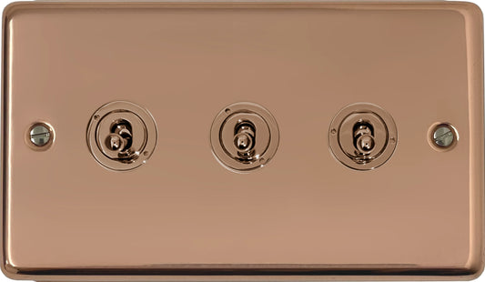 Contour Bright Copper 3 Gang Toggle (Copper Toggles)