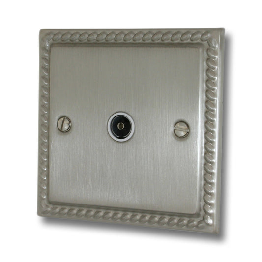 Georgian Satin Nickel 1 Gang Coax Point