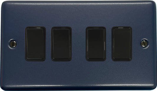 Contour Blue 4 Gang Switch