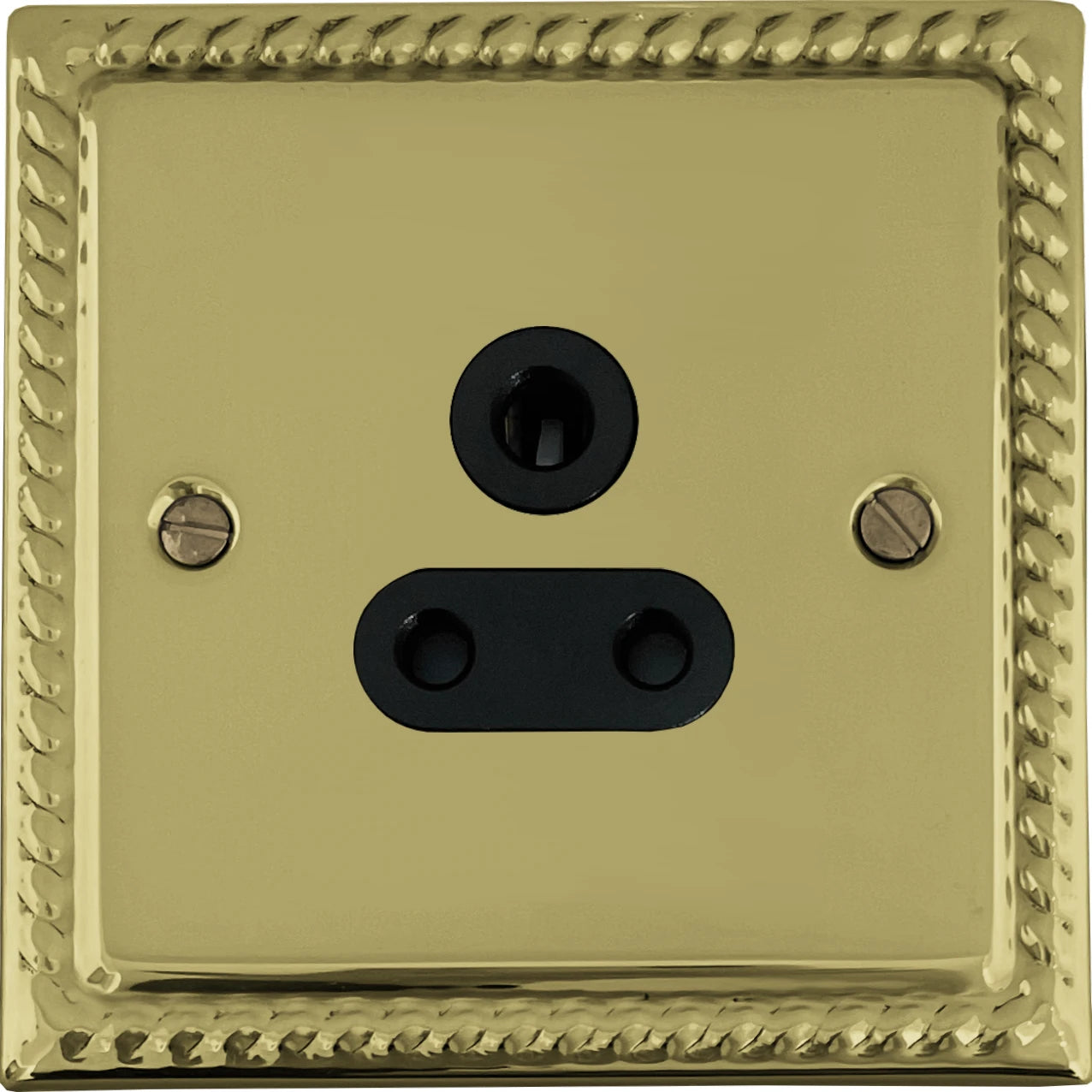 Georgian Polished Brass 5 Amp Socket