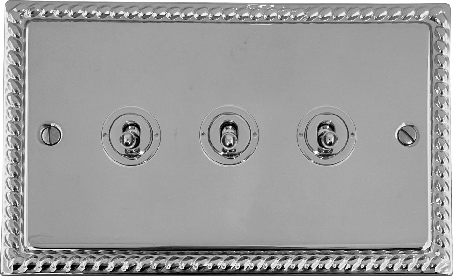 Monarch Polished Chrome 3 Gang Toggle Switch (Polished Chrome Toggle)