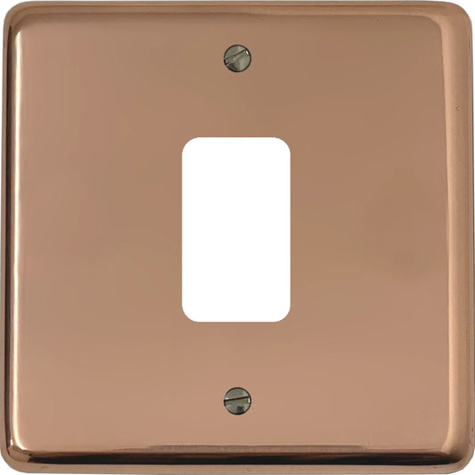 Contour Bright Copper 1 Gang Grid Plate