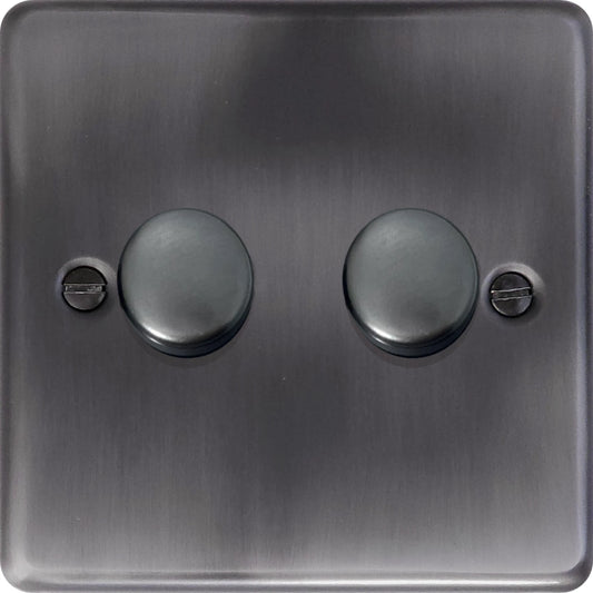 Contour Slate Effect 2 Gang Dimmer LED