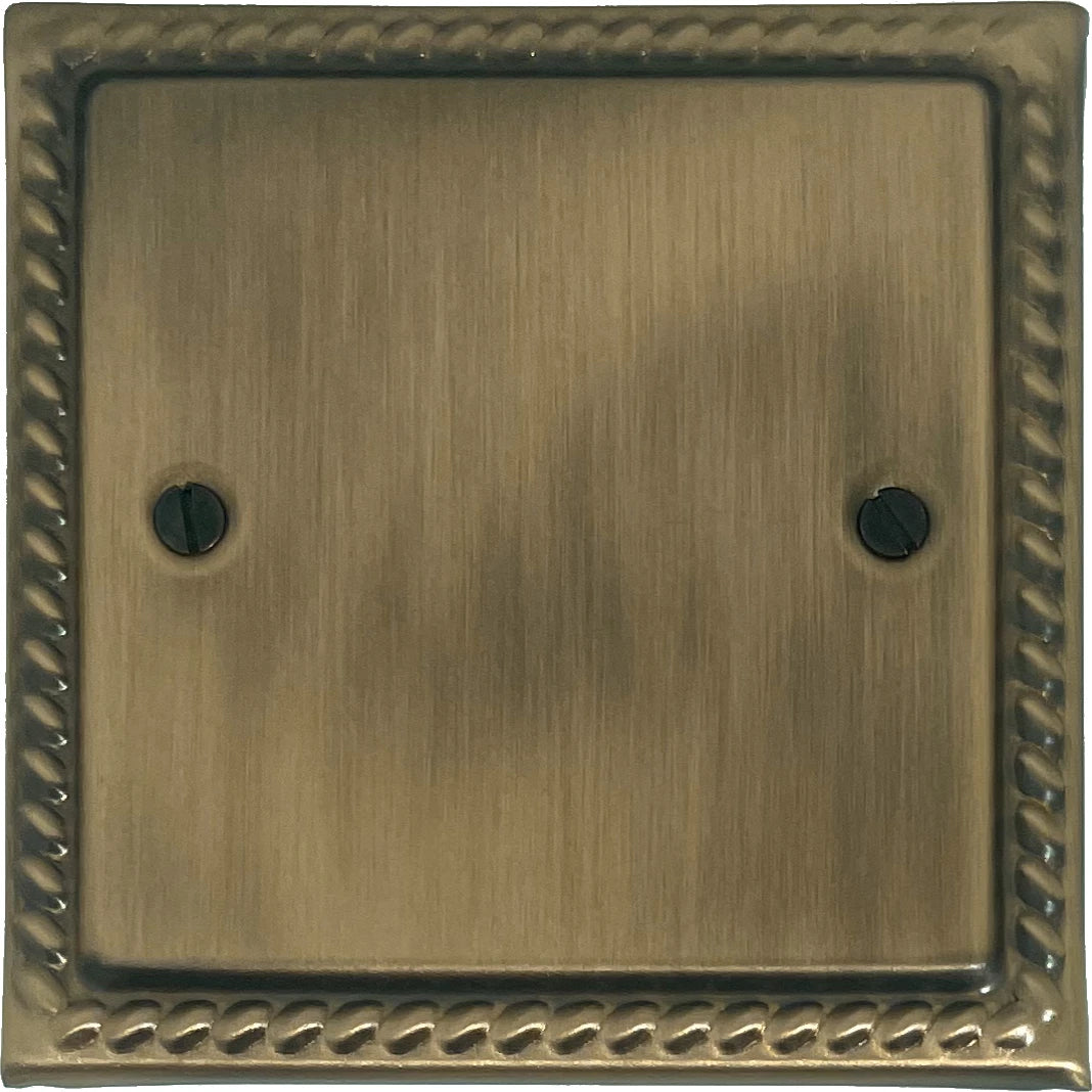 Georgian Light Antique Brass 1 Gang Blank